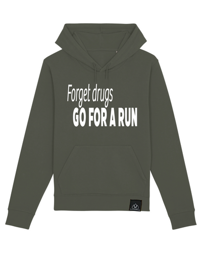 FORGET DRUGS. GO FOR A RUN - ESSENTIAL UNISEX HOODIE | ALLSTRIDESIN®