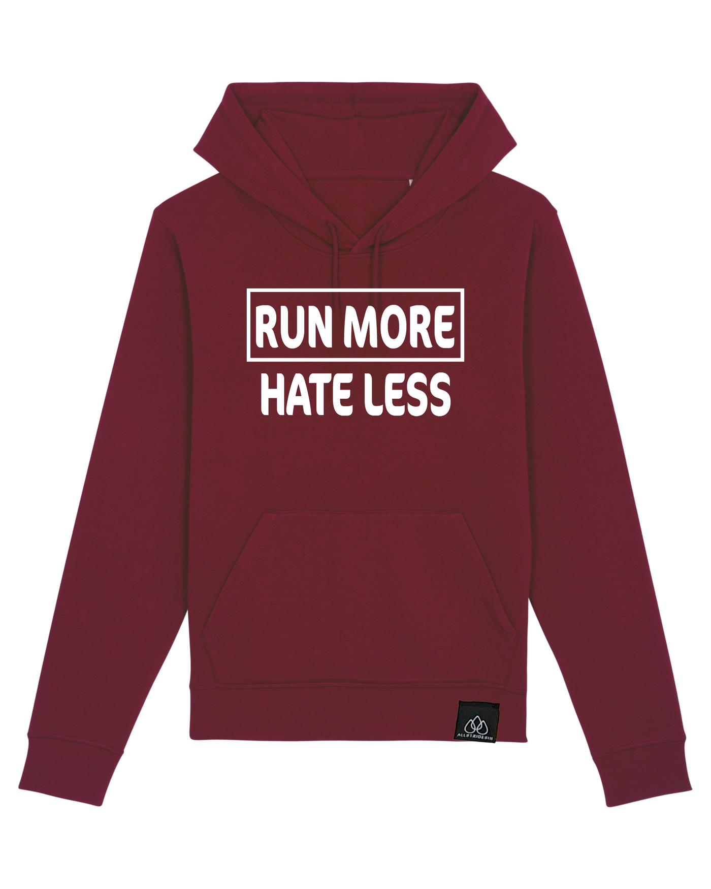 RUN MORE HATE LESS - UNISEX HOODIE - RUN AGAINST HATE KOLLEKTION | ALLSTRIDESIN®